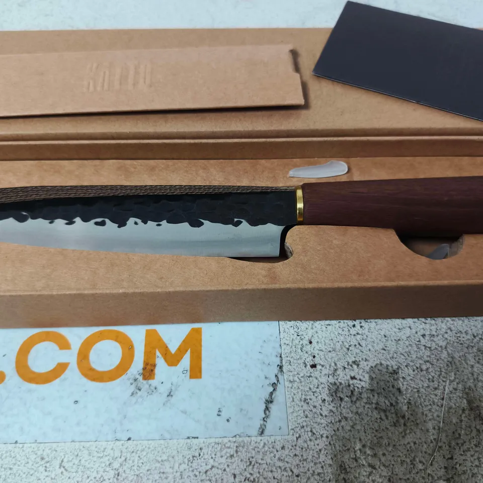 KATTO JAPANESE CHEF'S KNIFE WITH DARK WOOD HANDLE – HAMMERED BLADE