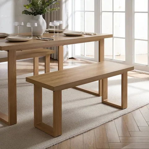 BOXED DUSK HARPER DINING BENCH - LIGHT WOOD (1 BOX)