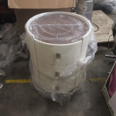 BOXED DESIGNER ROUND CHEST OF DRAWERS