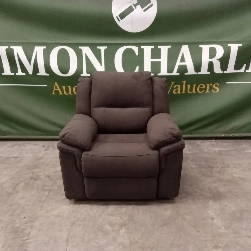ALBION FABRIC HIGH BACK MANUAL RECLINER ARMCHAIR - CHARCOAL RRP £479