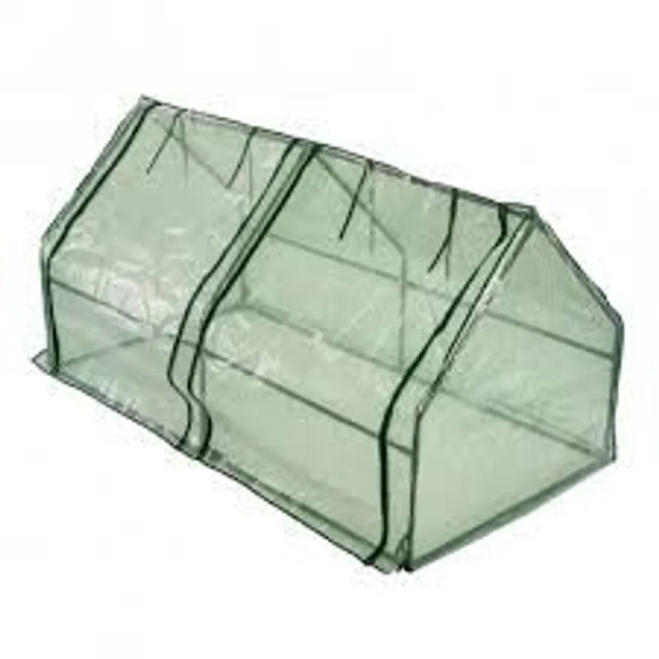 BOXED SMALL STEEPLE GROWHOUSE GARDEN PLANT GREENHOUSE WITH PLASTIC MESH COVER