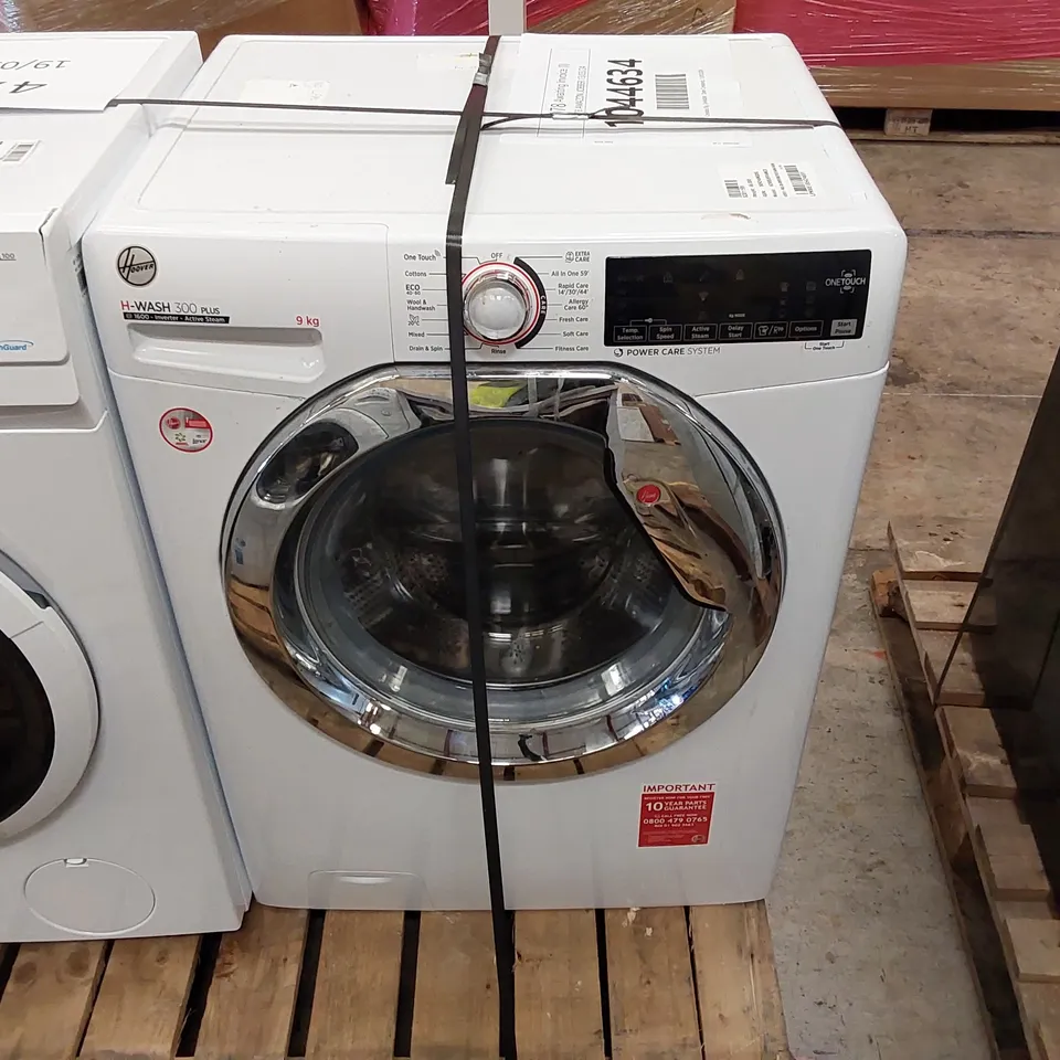 HOOVER H-WASH 300 H3WS69TAMCE FREESTANDING WASHING MACHINE, CHROME DOOR, WIFI CONNECTED, 9 KG LOAD, 1600 RPM, WHITE
