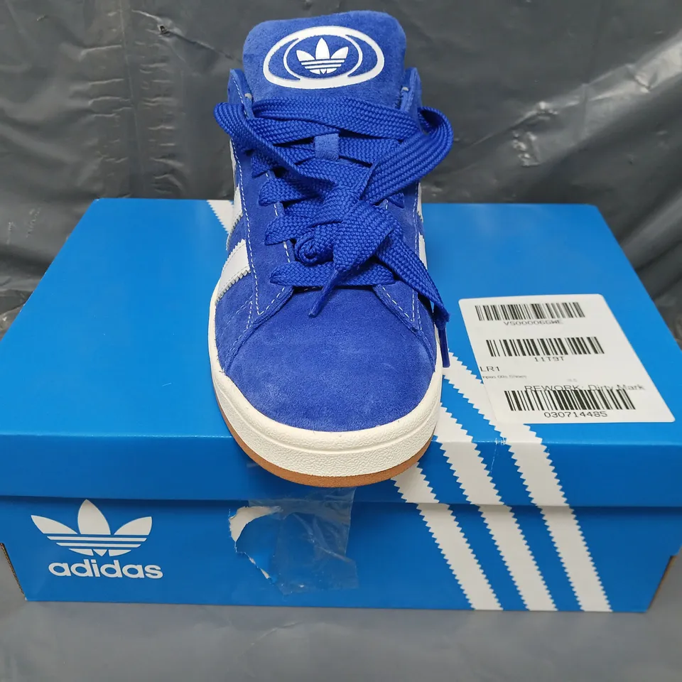 BOXED PAIR OF ADIDAS ORIGINALS CAMPUS 00S SHOES IN BLUE/WHITE UK SIZE 8.5