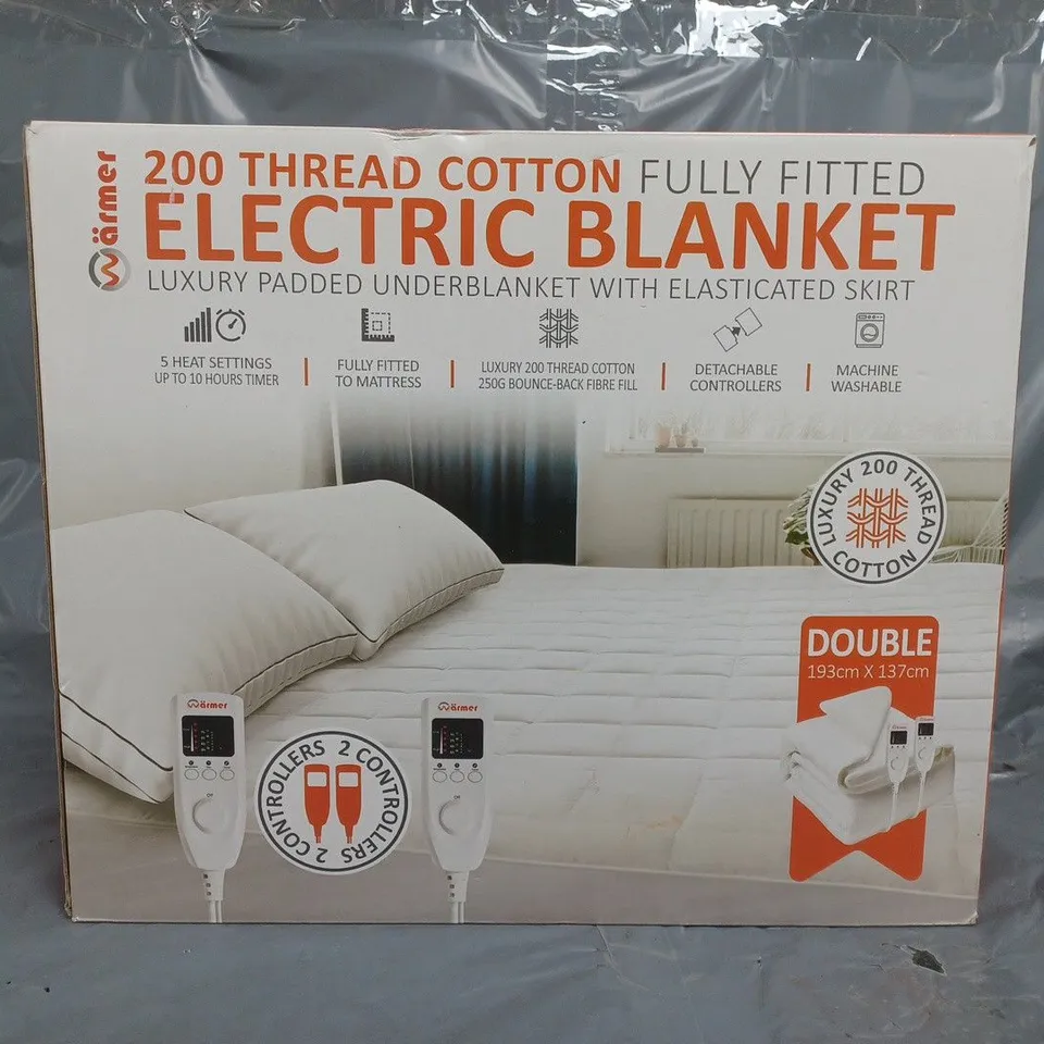 WARMER 200 THREAD COTTON FULLY FITTED ELECTRIC BLANKET