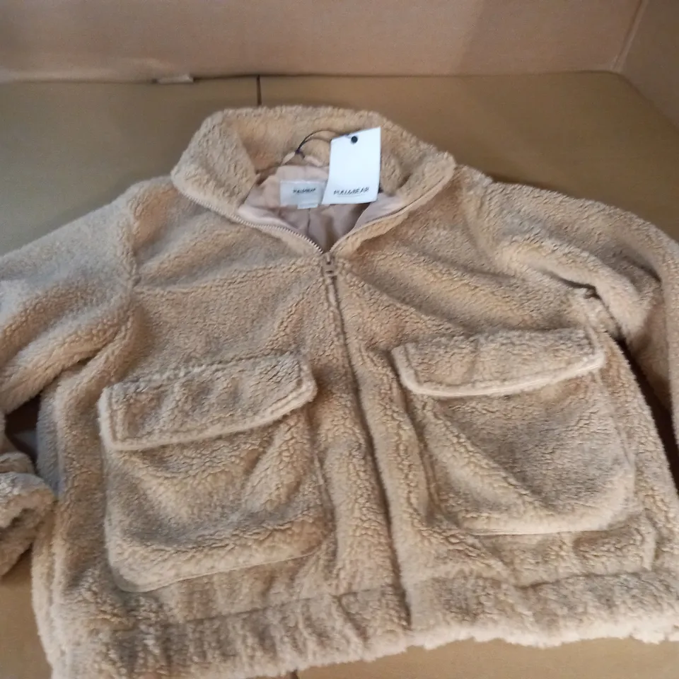 PULL & BEAR LIGHT BROWN ZIP THROUGH JACKET - EUR S
