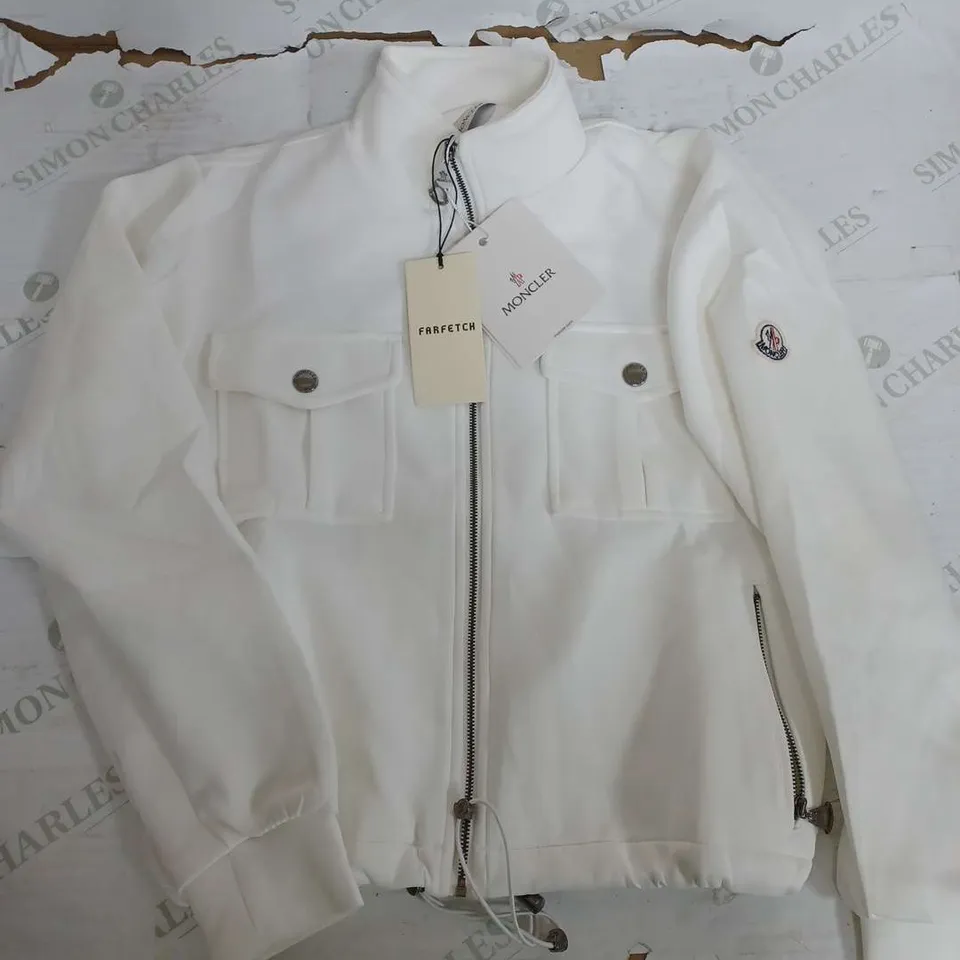 MONCLER WHITE UNTILITY ZIP UP JACKET- SIZE 1 