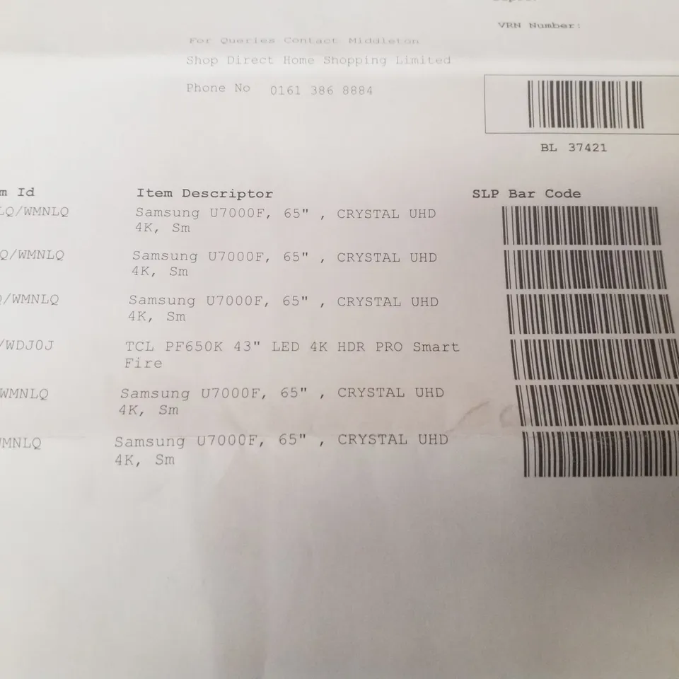 PALLET CONTAINING 6 ASSORTED DAMAGED TVS