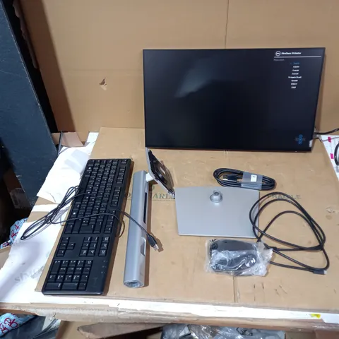 BOXED DELL U2422H FLAT PANEL MONITOR WITH STAND, WIRED KEYBOARD AND WIRED MOUSE