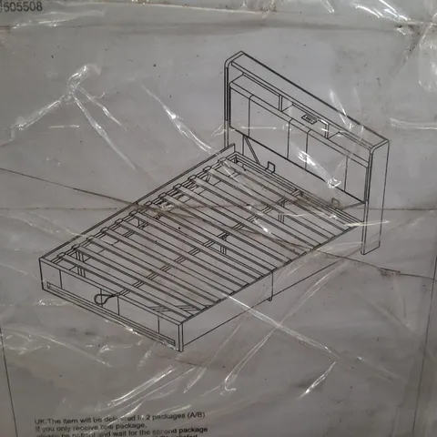 BOXED OTTOMAN BED OFF WHITE (SIZE UNSPECIFIED, 2 BOXES)