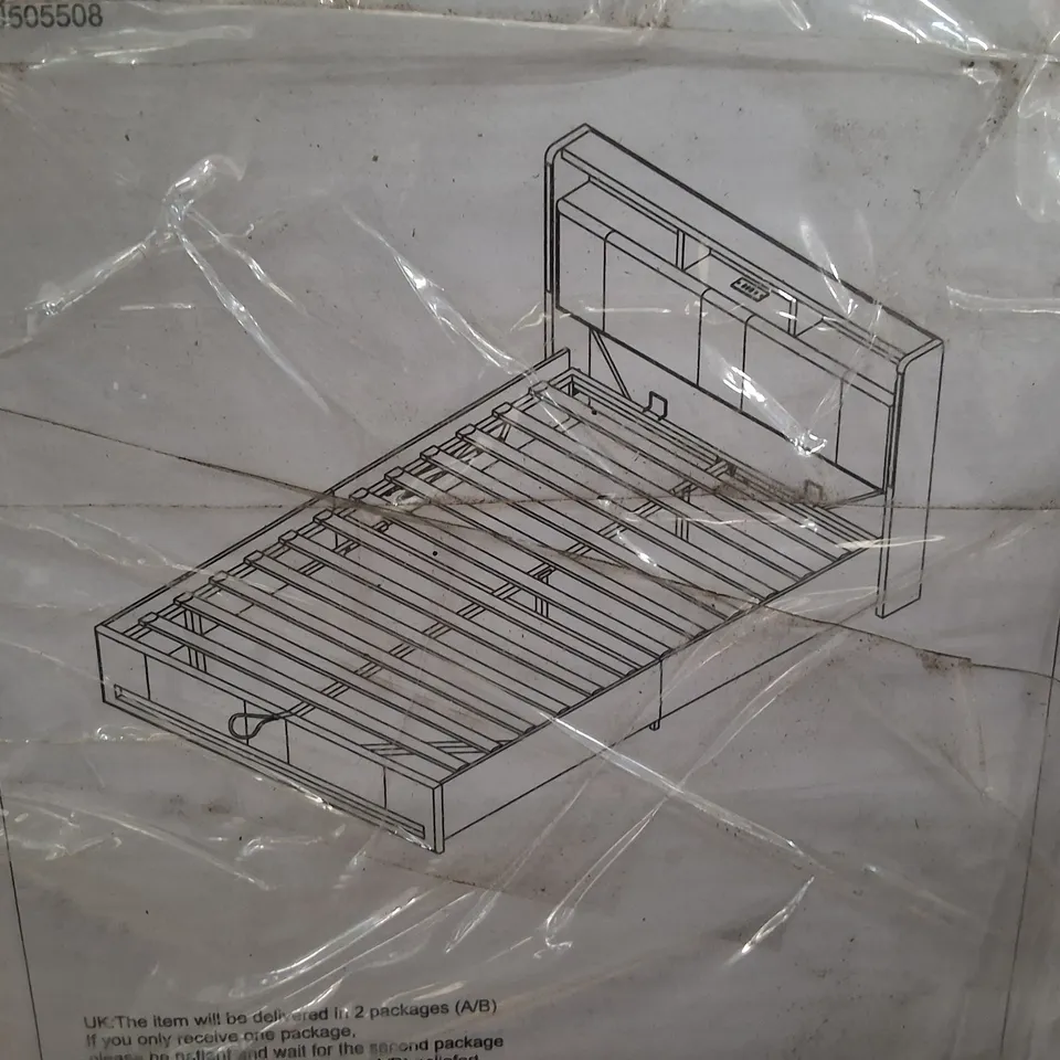 BOXED OTTOMAN BED OFF WHITE (SIZE UNSPECIFIED, 2 BOXES)