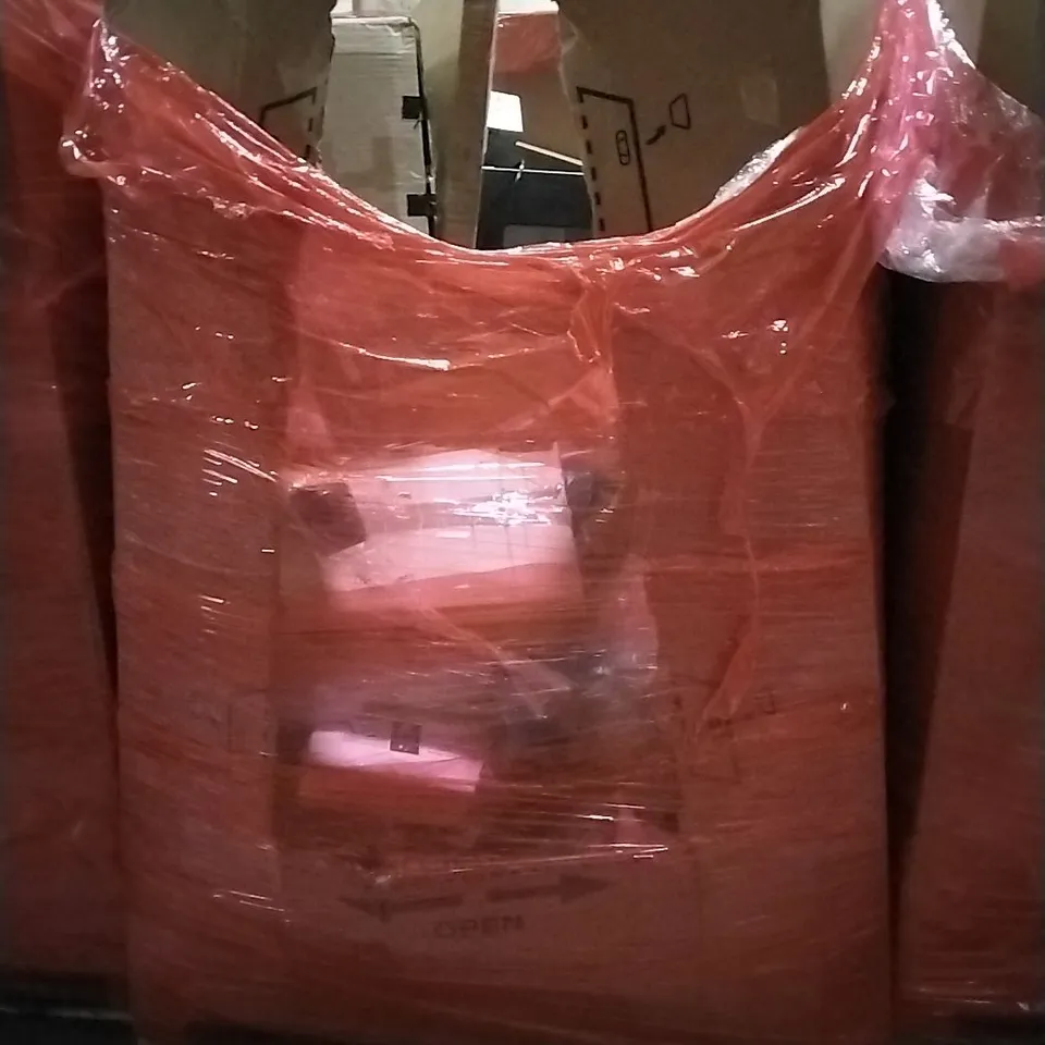 PALLET CONTAINING ASSORTED PRODUCTS INCLUDING TOILET SEAT, CHILDREN'S TRICYCLE, UNDER BED STORAGE, SLIMLINE HEATER & COAT RACK WITH HIDDEN HOOKS