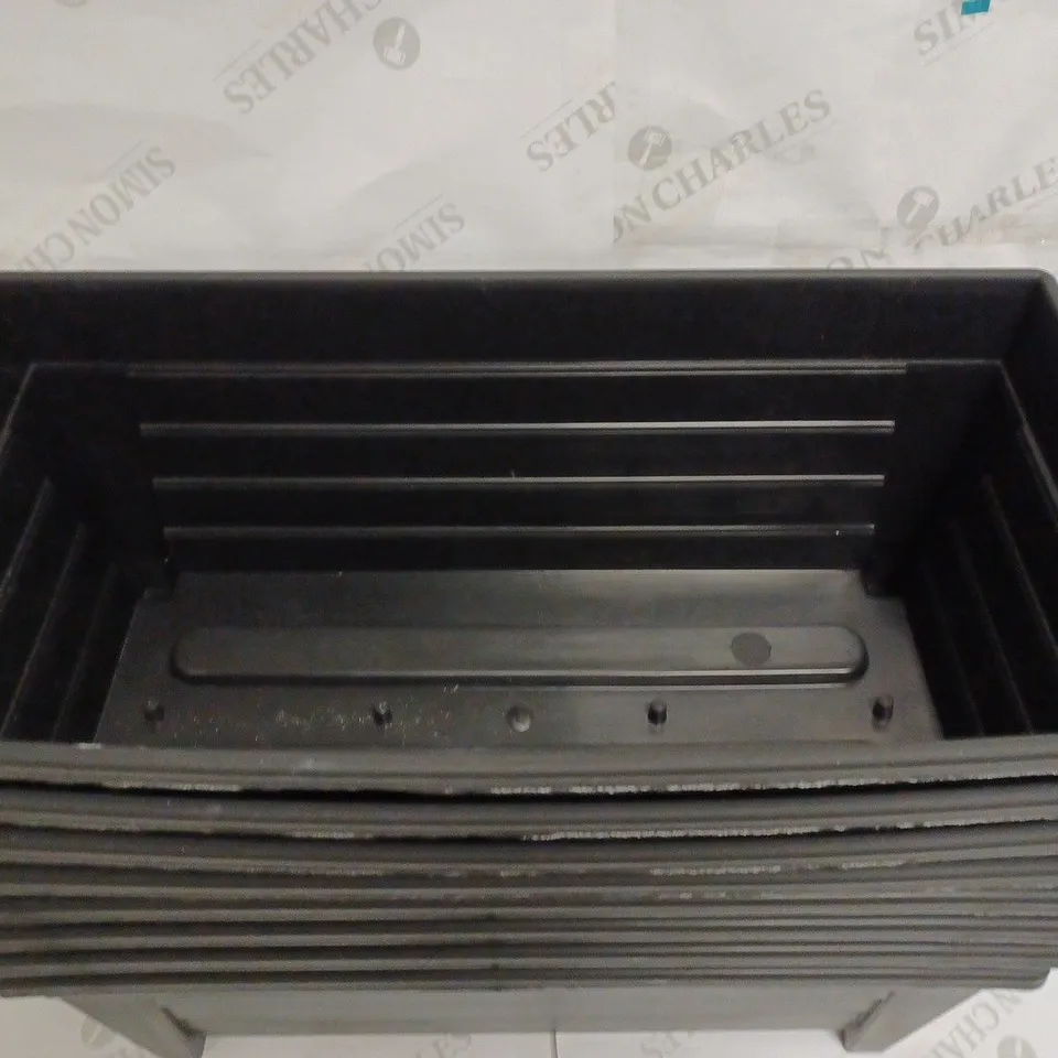 LOT TO CONTAIN 8 X  RECTANGULAR PLASTIC PLANTERS - BLACK