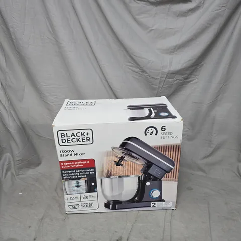 BLACK+DECKER 1300W STAND MIXER, 5L STAINLESS STEEL BOWL – BOXED