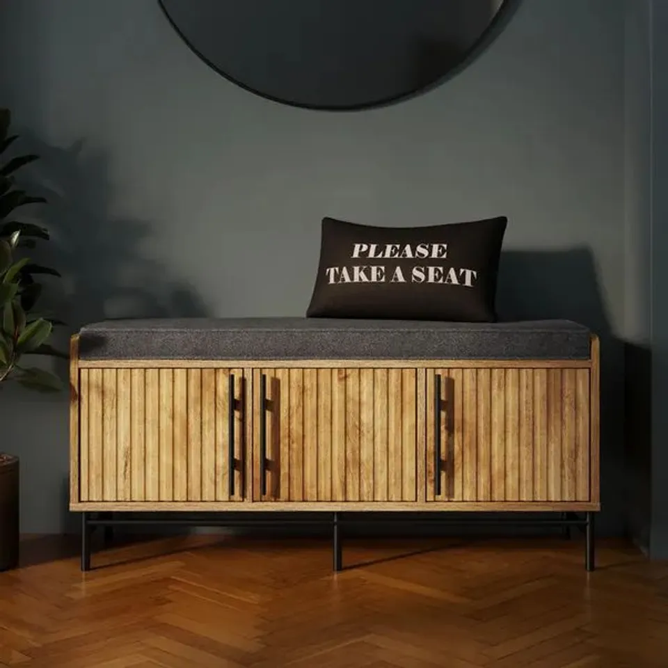 BOXED BRYANT STORAGE BENCH - MANGO WOOD BROWN (1 BOX)