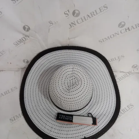 BADGLEY MISCHKA FLOPPY SUMMER HAT IN BLACK AND WHITE