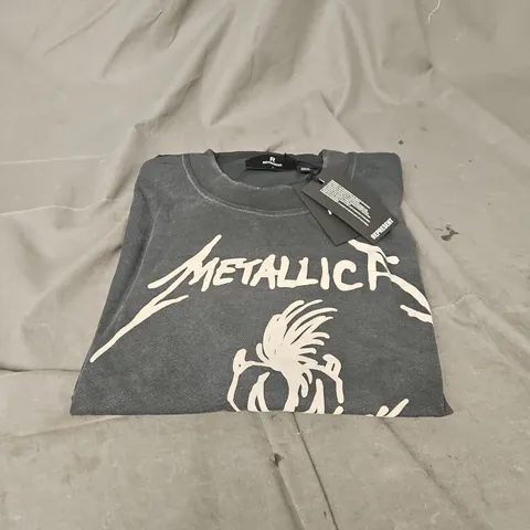 REPRESENT METALLICA GARAGE LONG SLEEVE TSHIRT IN STAINED BLACK SIZE L