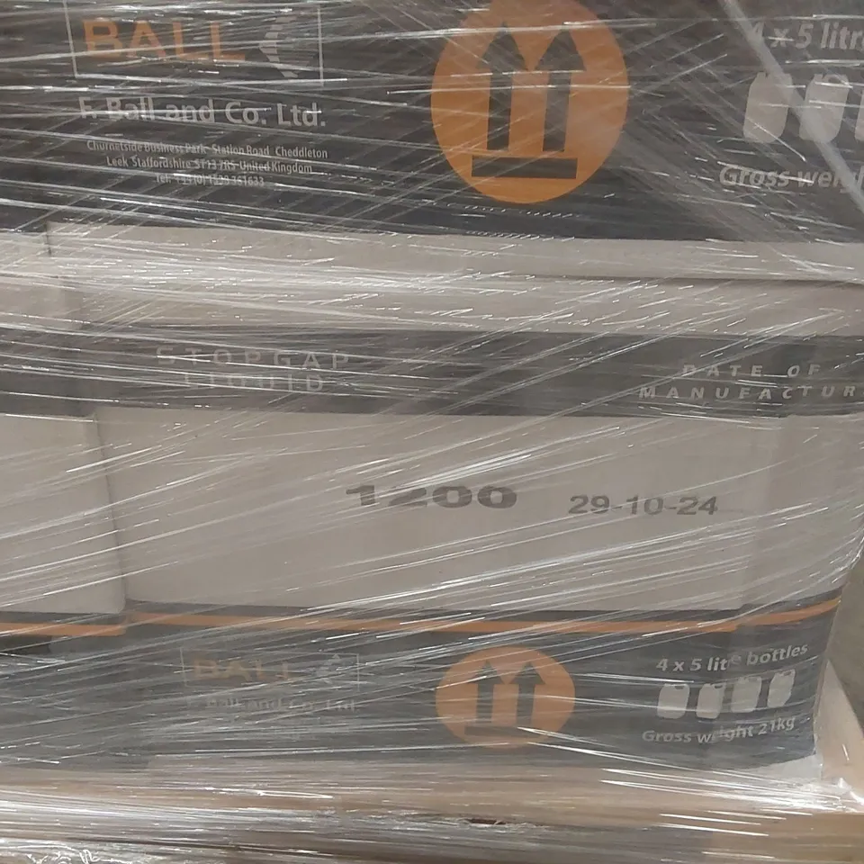 PALLET CONTAINING A VERY LARGE QUANTITY OF ASSORTED BUILDING SUPPLIES INCLUDING: BALL STOP GAP LIQUID, MARLDON EPOXY PRIMER, SATIN LACQUER FOR FLOORING ECT