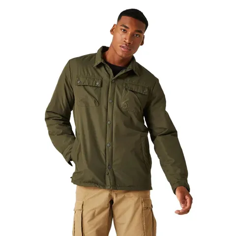 BRAND NEW REGATTA MENS VINCA WARMLOFT SHACKET JACKET IN DARK KHAKI - XXXL