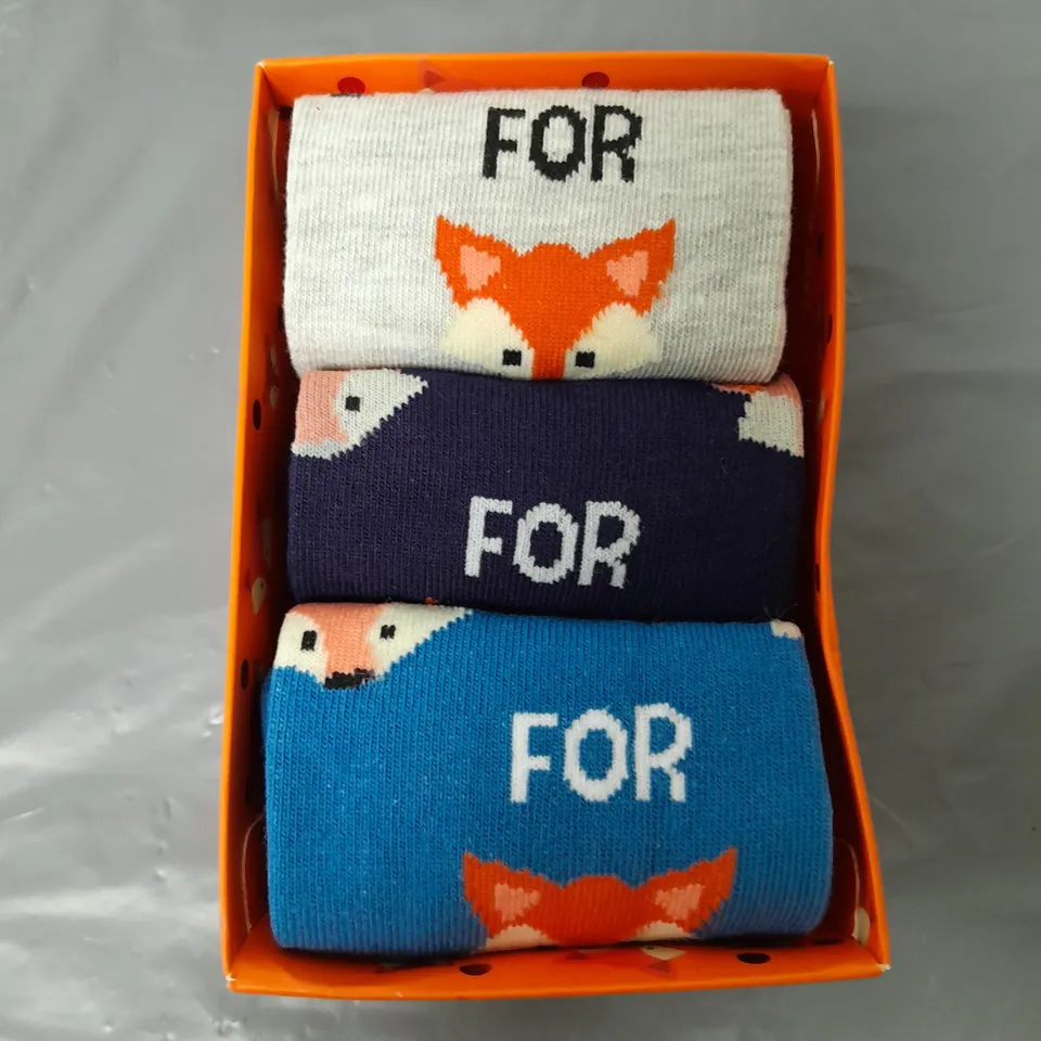 URBAN ECCENTRIC FOR FOX SAKE SOCKS X 3 PAIRS UNISEX SIZE 6-11