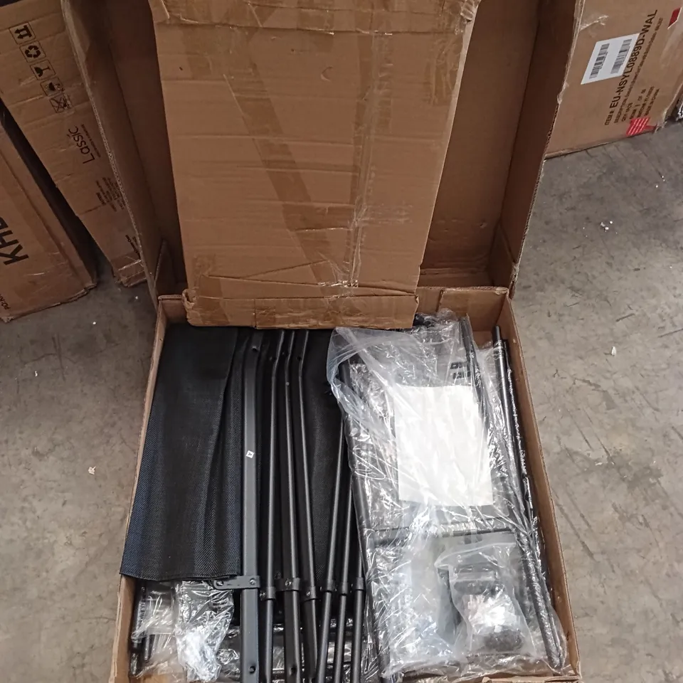 BOXED GARDEN TABLE AND CHAIRS SET - BLACK (1 BOX)