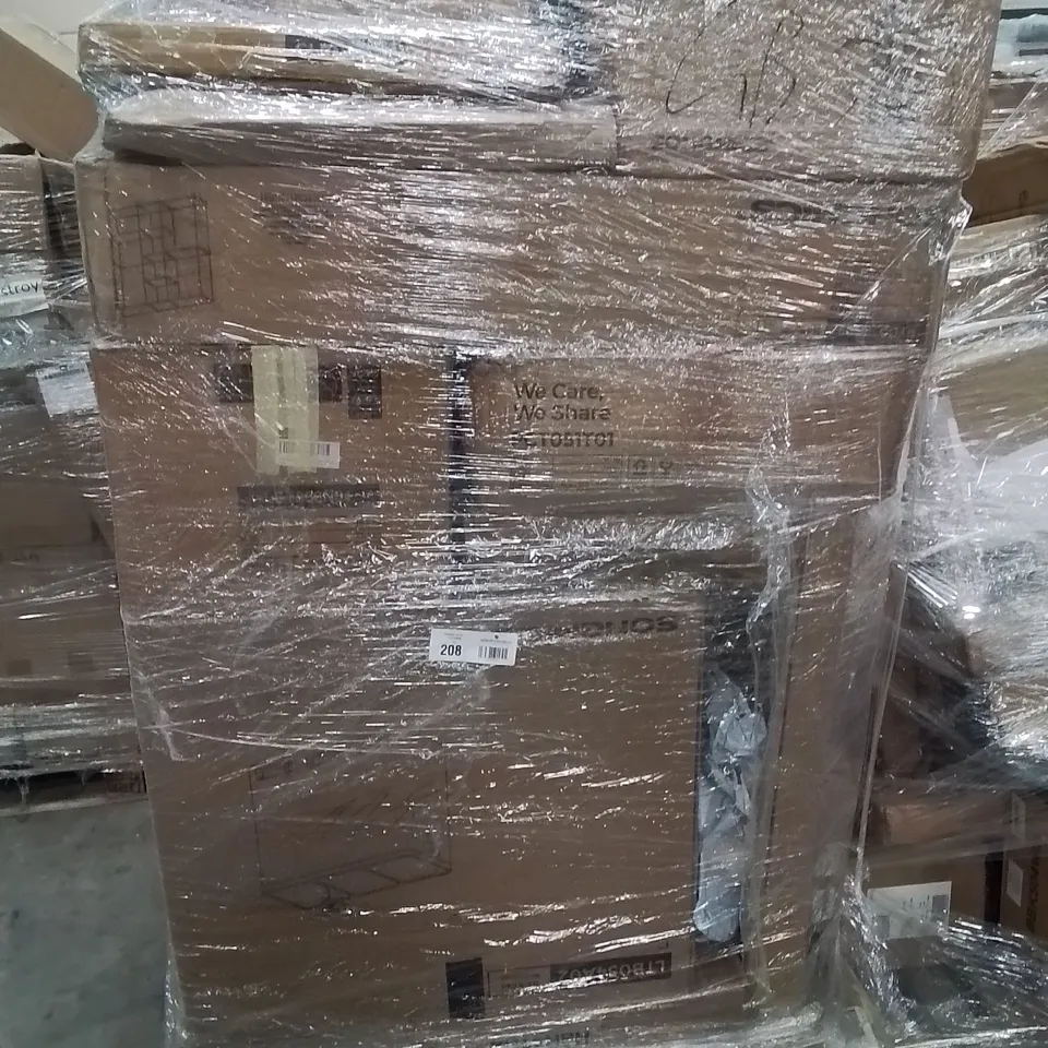 PALLET CONTAINING VARIOUS ASSORTED BOXED ITEMS TO INCLUDE: CAT LITTER BOX, END TABLES, BOXED FURNITURE ECT.