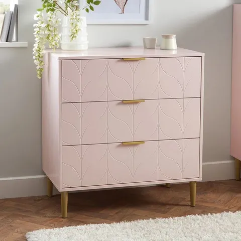BOXED FLLOYD 3 DRAWER 80CM W CHEST OF DRAWERS // COLOUR SNOW WHITE (1 BOX)