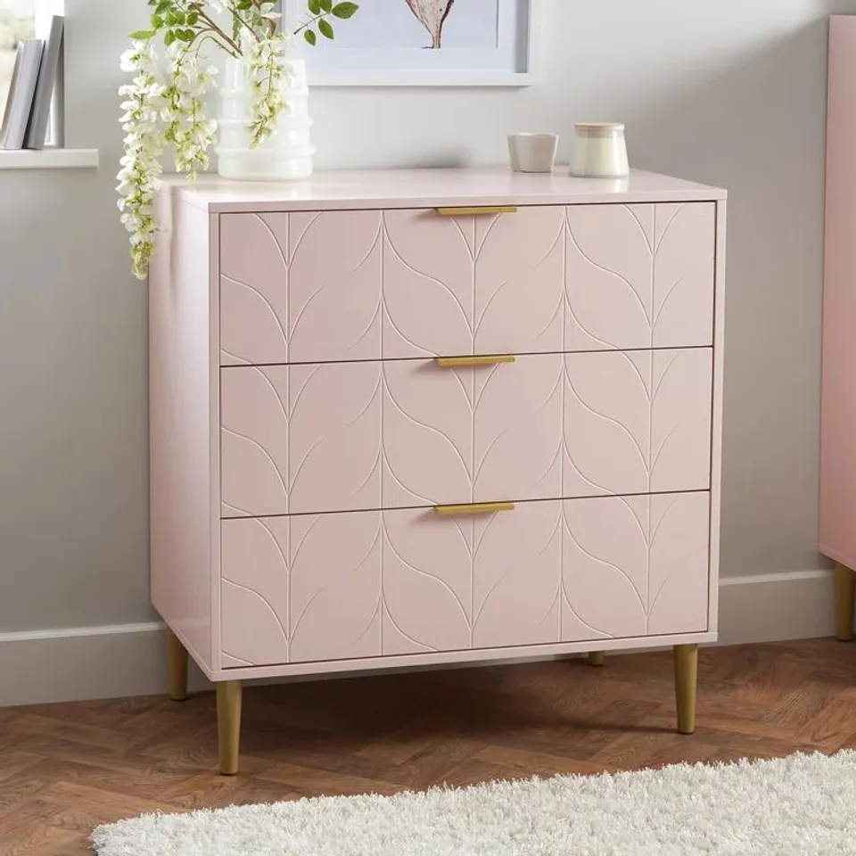 BOXED FLLOYD 3 DRAWER 80CM W CHEST OF DRAWERS // COLOUR SNOW WHITE (1 BOX)
