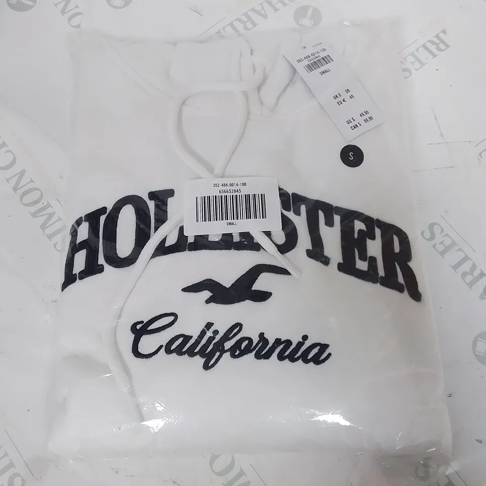 BAGGED HOLLISTER WHITE HOODIE - SMALL