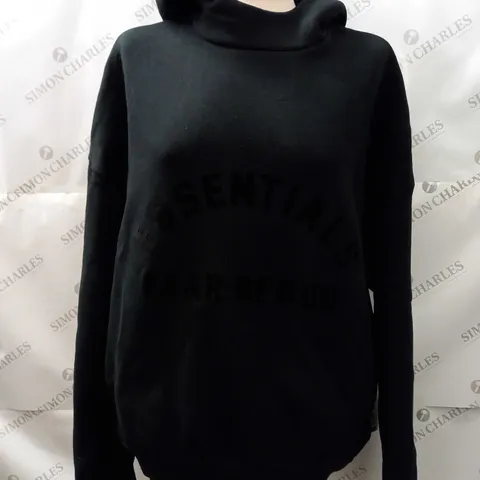 ESSENTIALS FEAR OF GOD BLACK HOODIE SIZE S