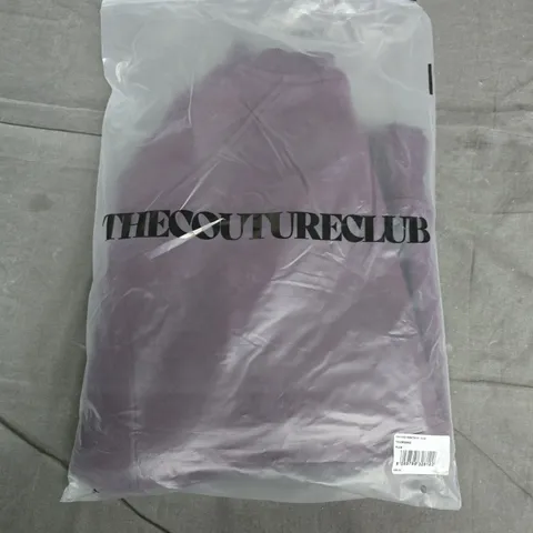 BAGGED COUTURE CLUB EMBROIDERED SWEATSHIRT – PLUM, UK 10