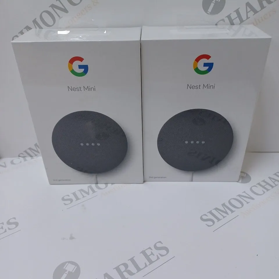 2 BRAND NEW BOXED GOOGLE NEST MINI 2ND GEN - CHARCOAL 	