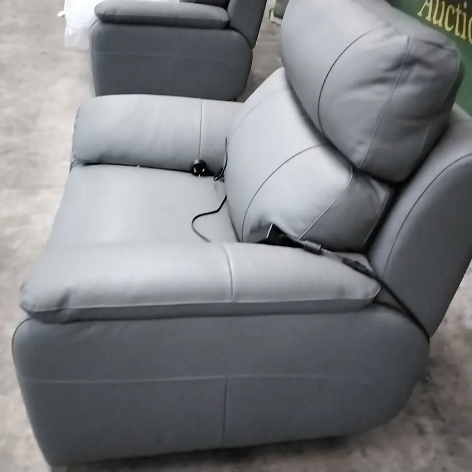QUALITY ITALIAN DESIGNER PATRIZIO SMALL ARMS ELECTRIC RECLINER CHAIR - ANTHRACITE GREY LEATHER