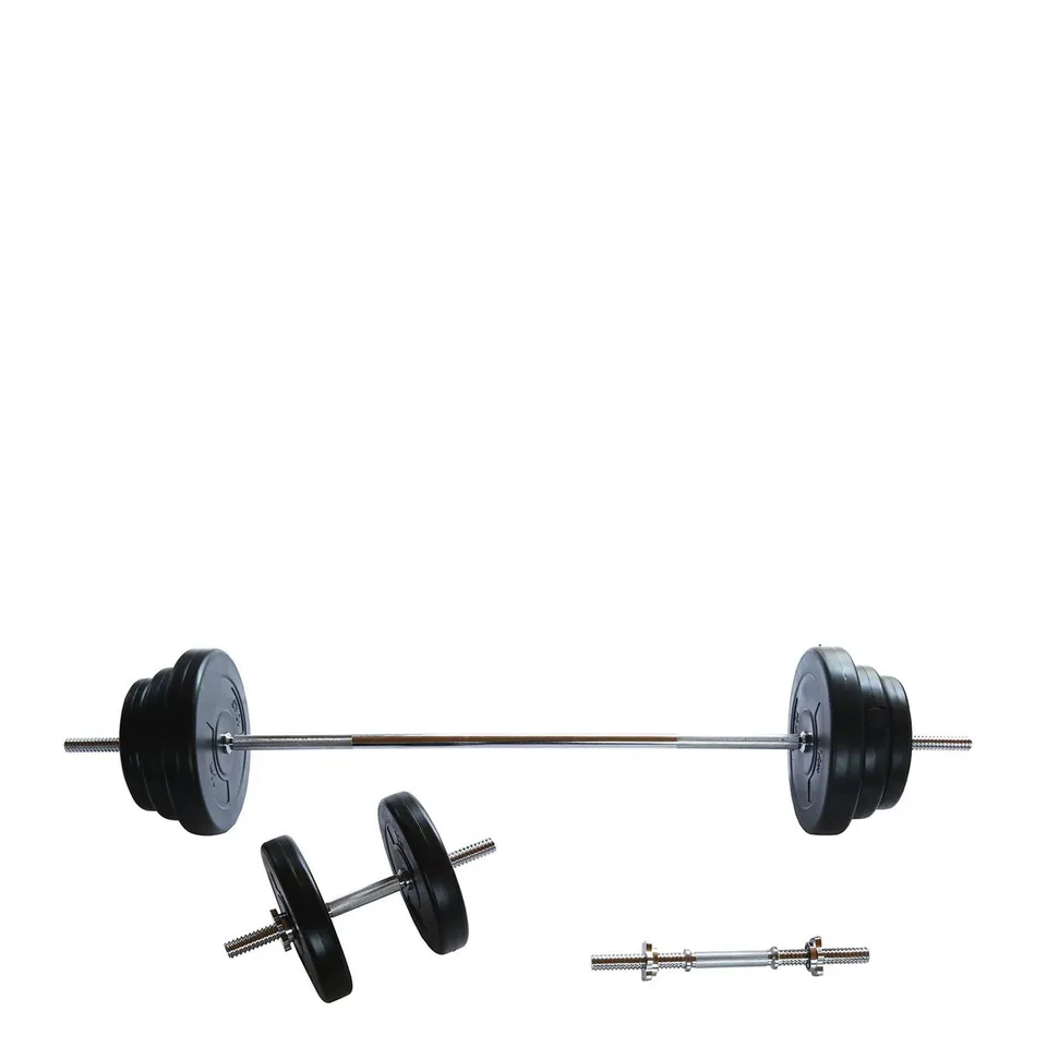 BOXED 50KG BARBELL/DUMBELL SET (3 BOXES)