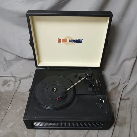RETRO MUSIQUE BLUETOOTH TABLE TOP TURNTABLE – BLACK -  BOXED