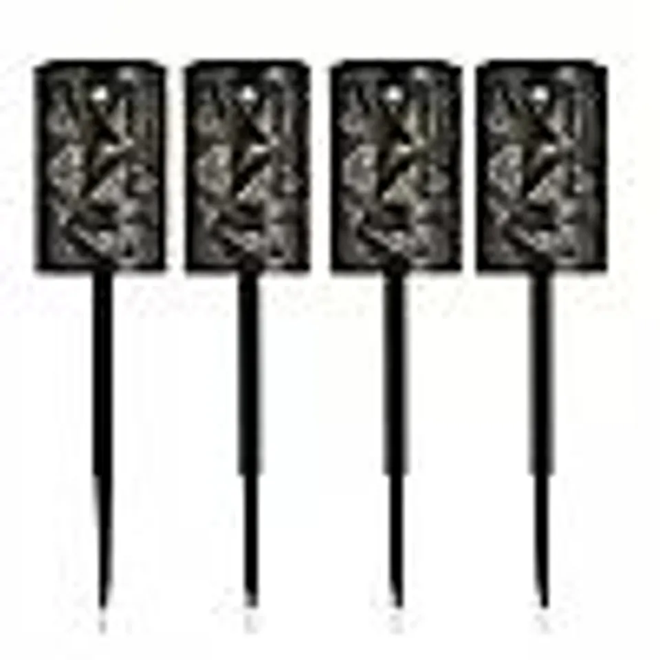 GARDEN REFLECTIONS 4 X FRETWORK WARM WHITE SOLAR LIGHTS