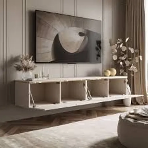 BOXED WALL-MOUNTED TV CABINET FORANCE CASHMERE, 200 CM (2 BOXES)