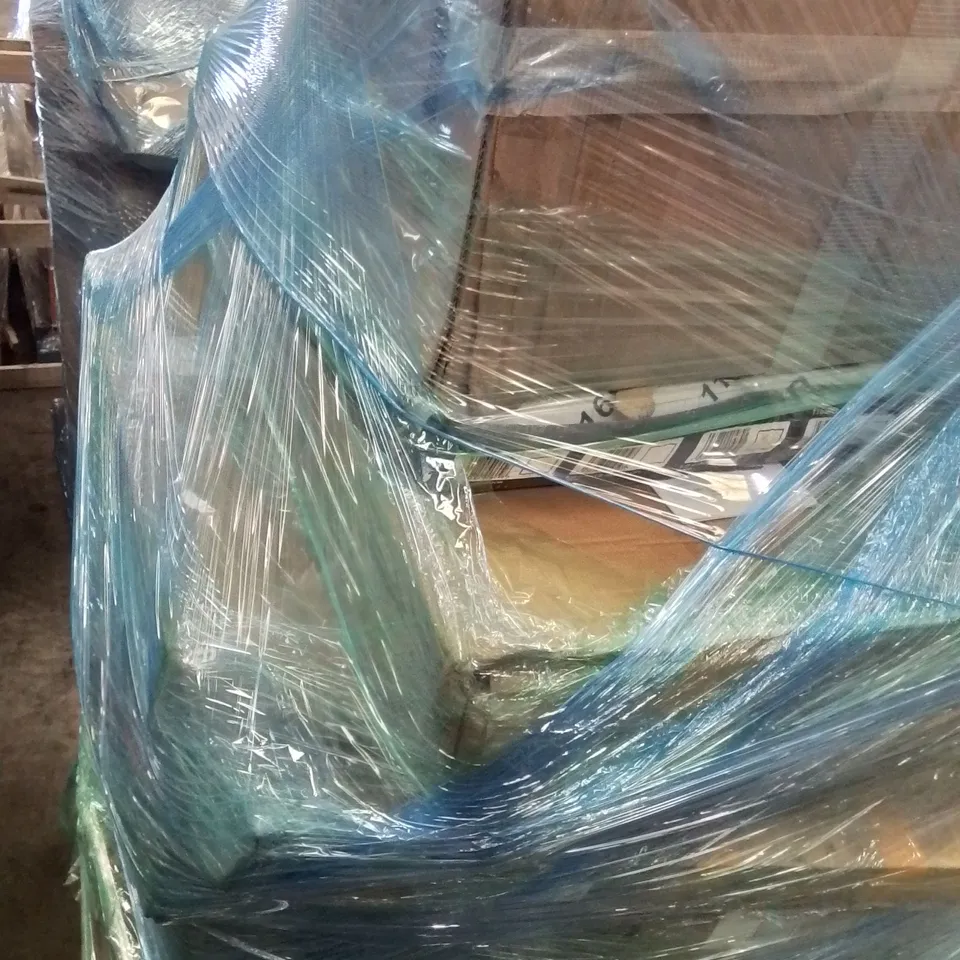 PALLET OF ASSORTED HOUSEHOLD GOODS AND PRODUCTS TO INCLUDE;SPIN MOP,HAWKSMOOR ELECTRIC LAWNMOWER,COAT RACK,MINI EXERCISE MACHINE 