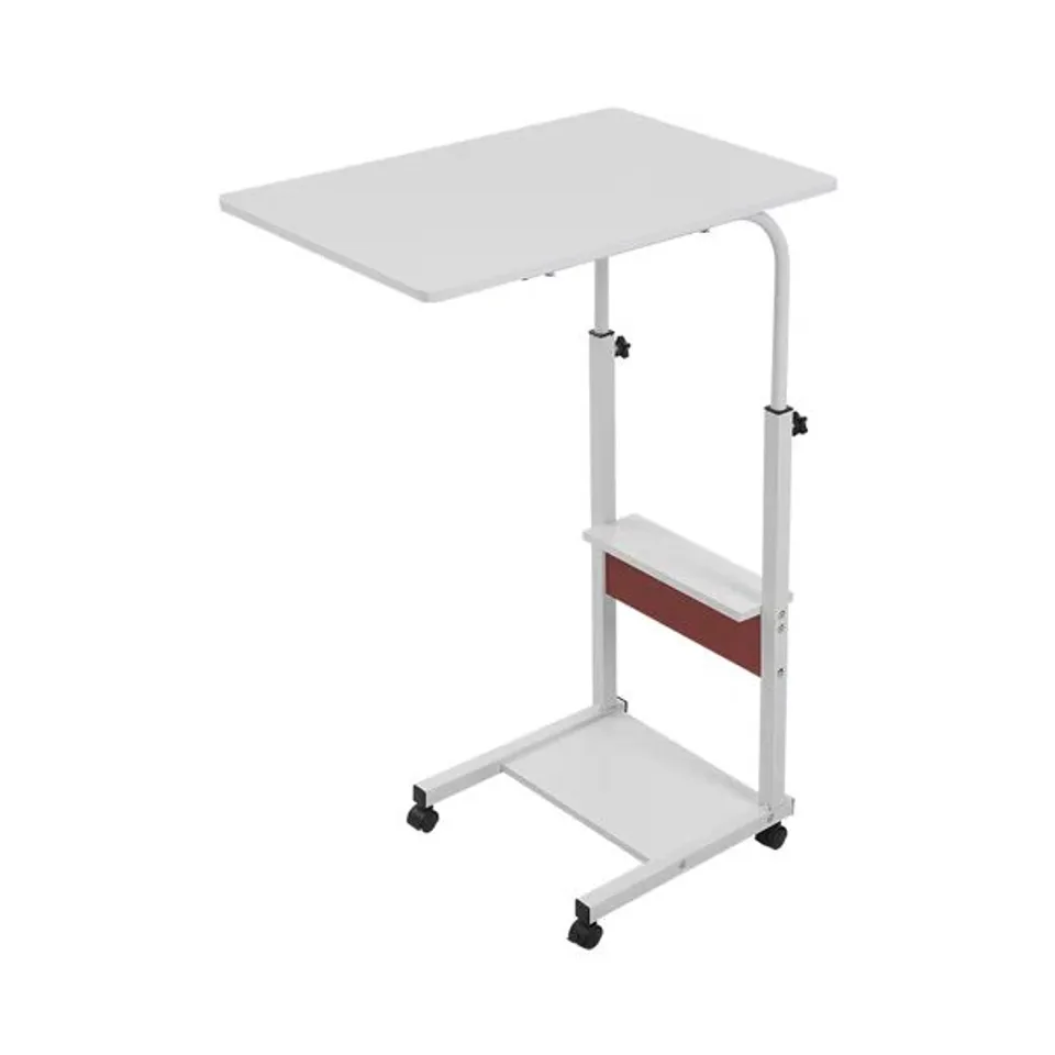 BOXED HEIGHT ADJUSTABLE MOBILE TABLE OVERBED DESK WITH WHEELS (1 BOX)
