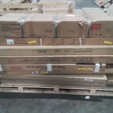 PALLET CONTAINING VARIOUS ASSORTED INCOMPLETE FURNITURE PARTS AND OTHER HOUSEHOLD ITEMS