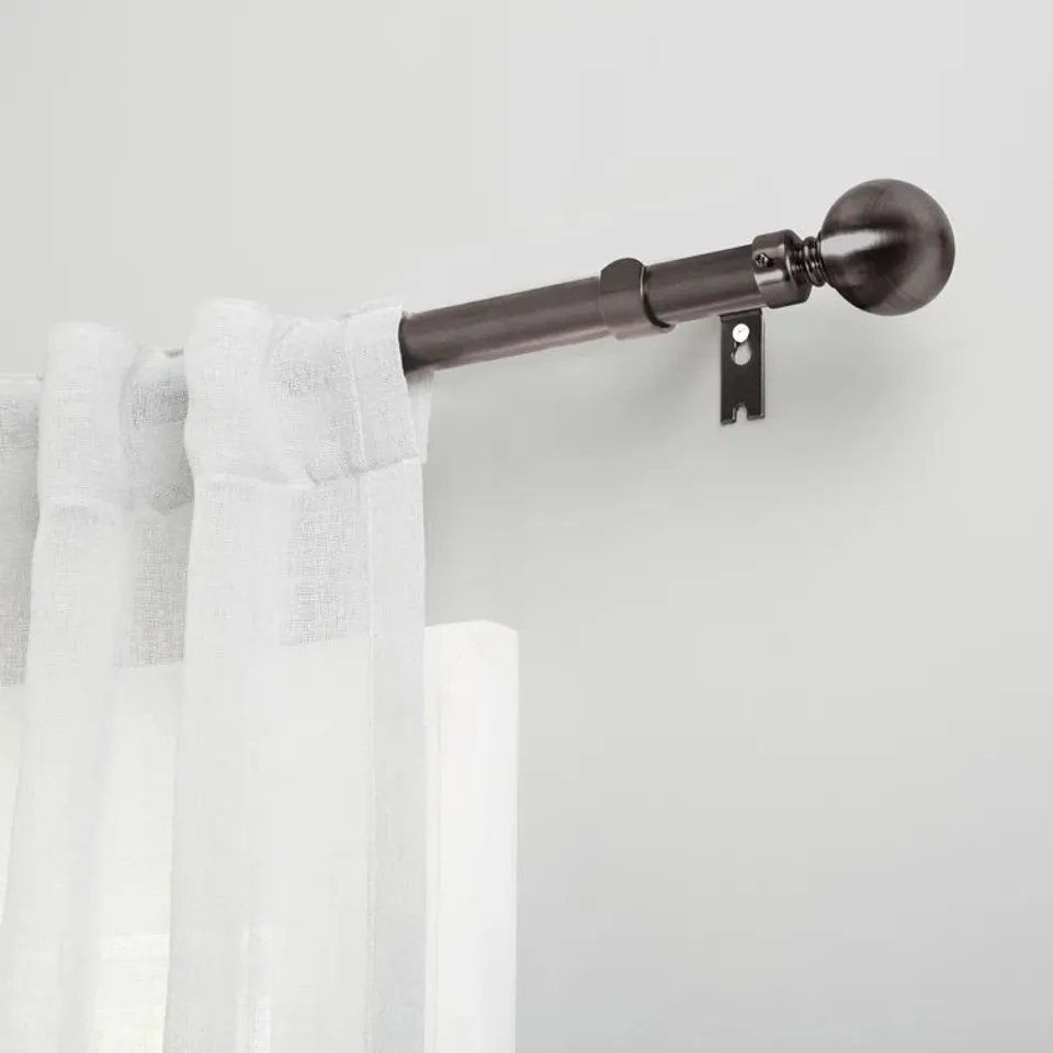 BOXED APALACHIN EXTENDABLE MILD STEEL SINGLE CURTAIN POLE 