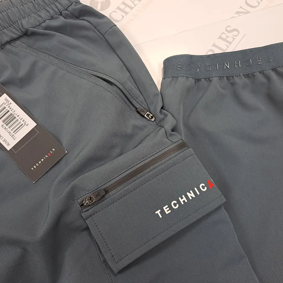 TECHNICALS DARK GREY CARGO TROUSERS - XS