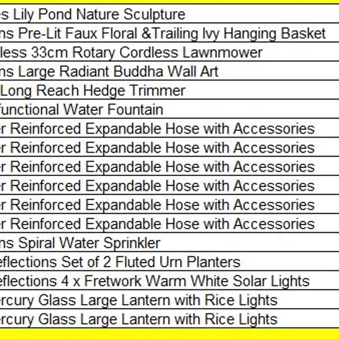 PALLET OF APPROXIMATELY 17 ASSORTED HOUSEHOLD AND GARDEN PRODUCTS TO INCLUDE; 