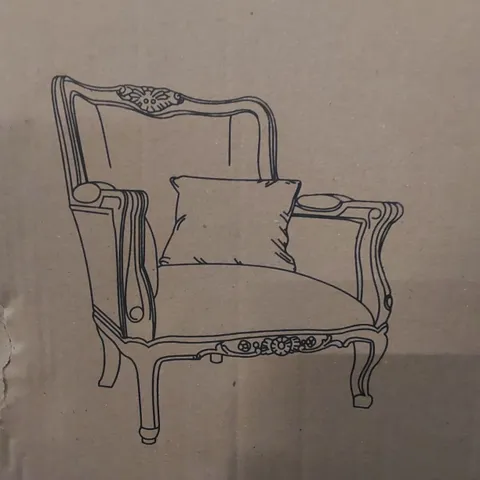 BOXED HOMESDIRECT365 ANTIQUE FRENCH STYLE ARM CHAIR - WHITE