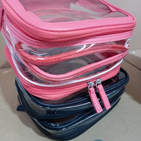 LOT OF 4 X TILI CLEAR ZIP BEAUTY TRAVEL BAG