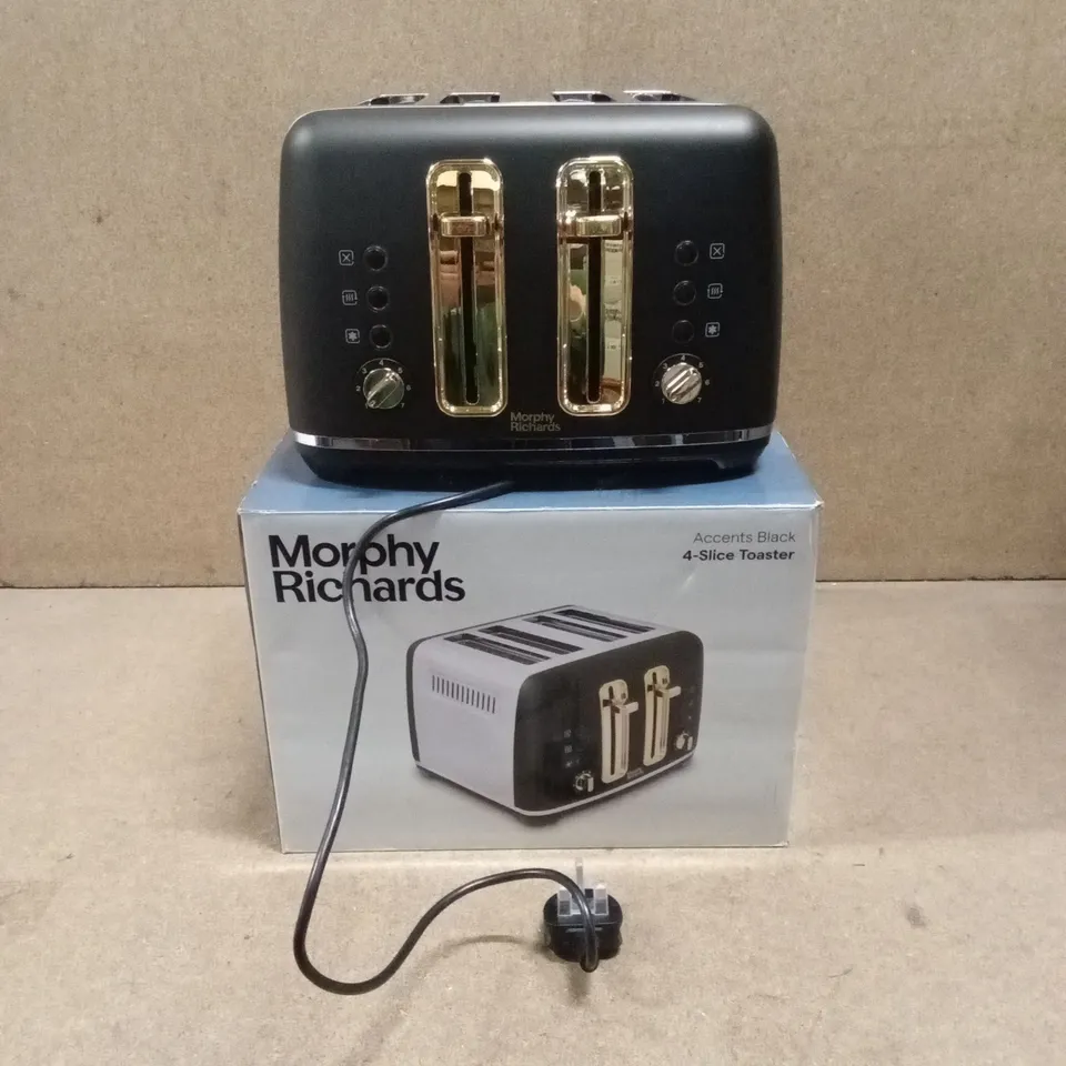 BOXED MORPHY RICHARDS 4-SLICE TOASTER - ACCENTS BLACK