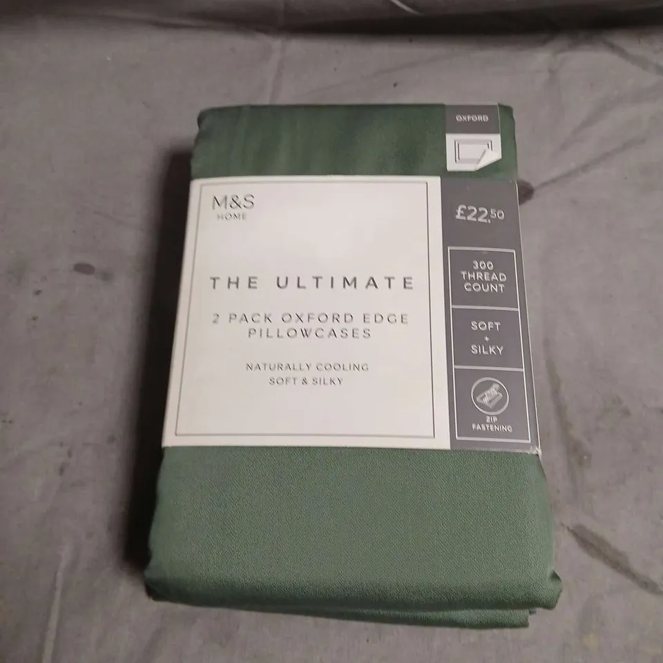 M&S HOME THE ULTIMATE 2 PACK OXFORD EDGE PILLOWCASES – 300TC, SOFT & SILKY
