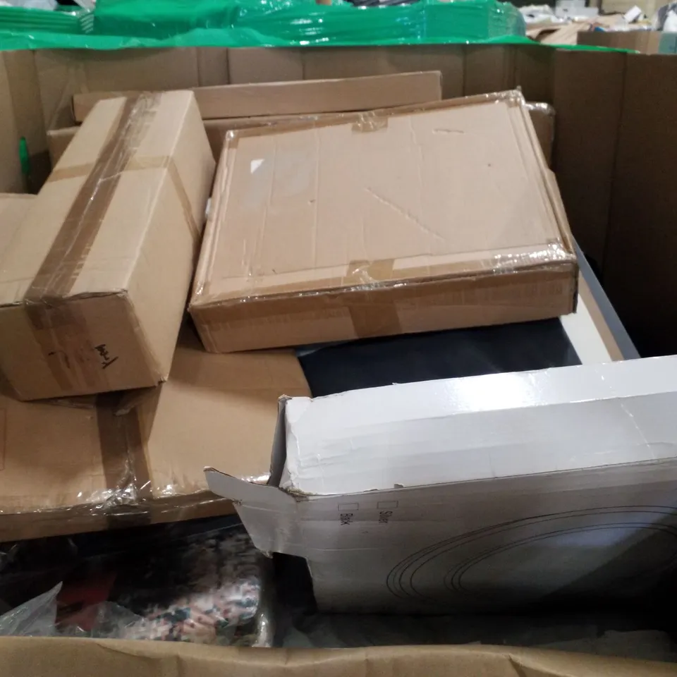 PALLET CONTAINING ASSORTED PRODUCTS INCLUDING CHAIR FLOOR MAT, LED CEILING LIGHT, TOILET SEAT, CAMPING CHAIR, COSMETIC CASE