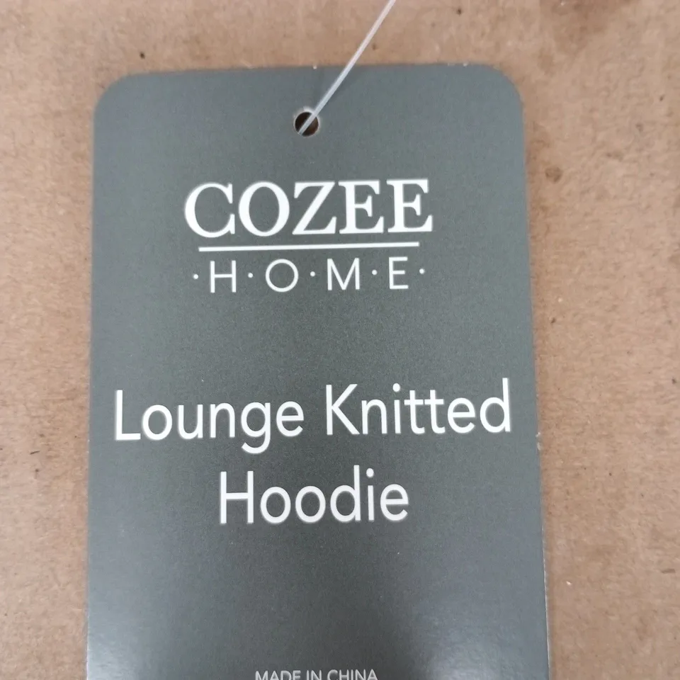COZEE HOME LOUNGE KNITTED HOODIE – DARK GREY, SIZE L