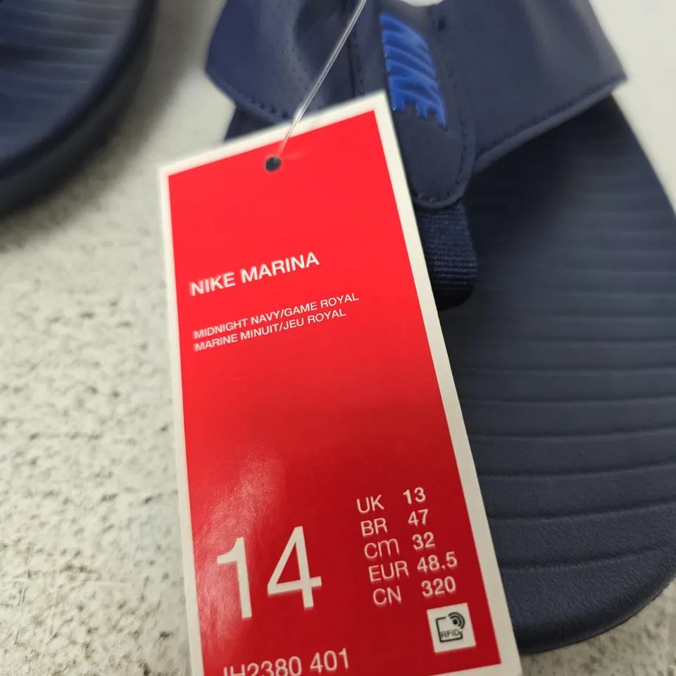NIKE MARINA MEN’S FLIP FLOPS – NAVY, UK 14