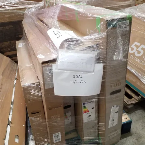 PALLET CONTAINING 5 ASSORTED DAMAGED TVS